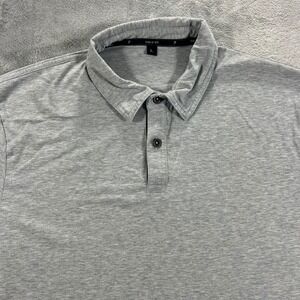 PUBLIC REC Go To Polo Shirt Mens L Grey Short Sleeve Pima Cotton Spandex Stretch